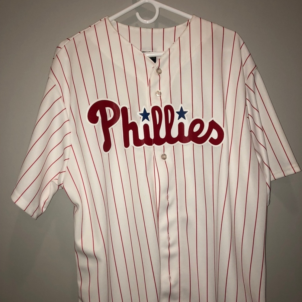 Phillies Lee jersey size xl white/red pinstripe